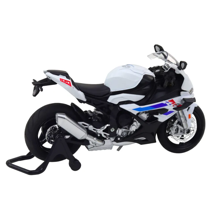 Motocykl Sportowy Metalowy Światła Dźwięki S1000 1:12 - Biały