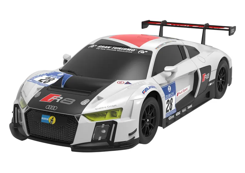 Auto R/C 1:24 Zdalnie Sterowane Sportowe AUDI R8 LMS - Biało-Czarne