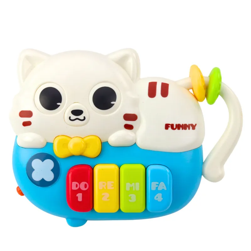Mini Pianinko Dla Malucha Kotek Światła Dźwięki - Niebieski