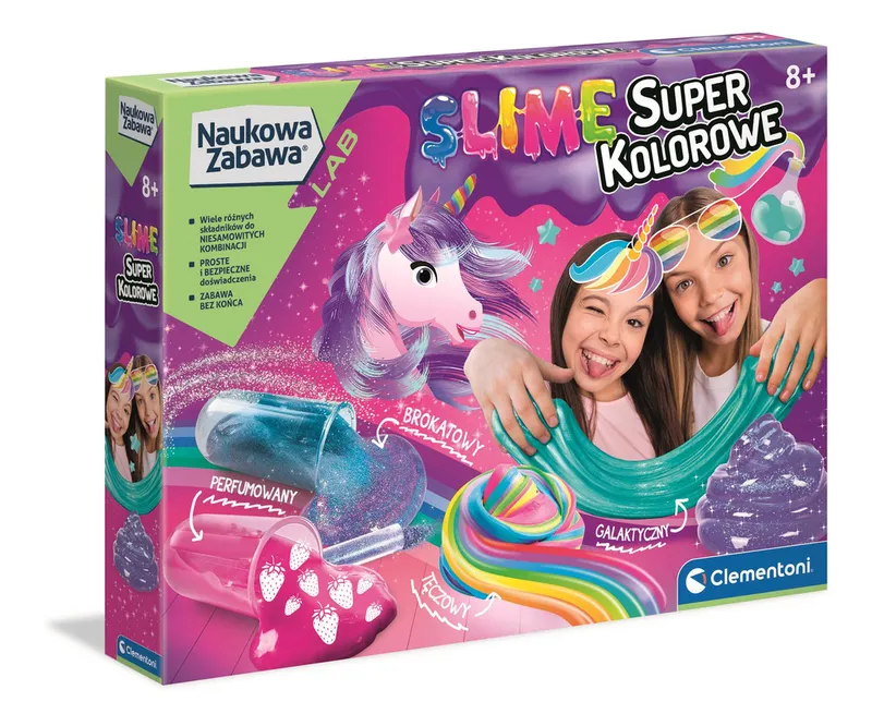 Naukowa Zabawa Laboratorium Super Kolorowe Slime Język Polski CLEMENTONI 50636