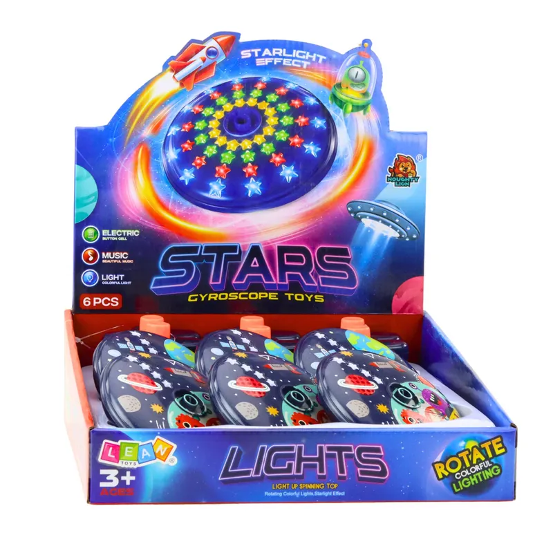 Kolorowy Świecący Dysk Kosmos Ufo Kręcący Bączek Spinning Top
