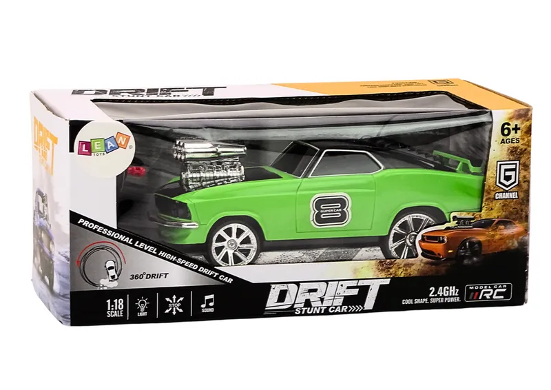 Autko Zdalnie Sterowane 1:18 Drift 360 Światła Dźwięki - Zielony