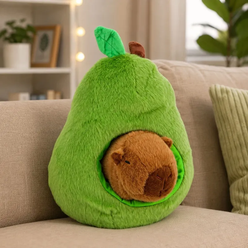 Awokado Z Kapibarą 2w1 Pluszowe Maskotka Przytulanka 25 cm - Zielone