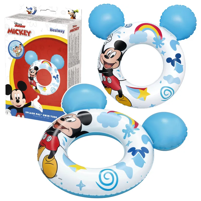 Koło Dmuchane Dla Dzieci Mickey Mouse Z Uszami Niebieskie BESTWAY 9102K