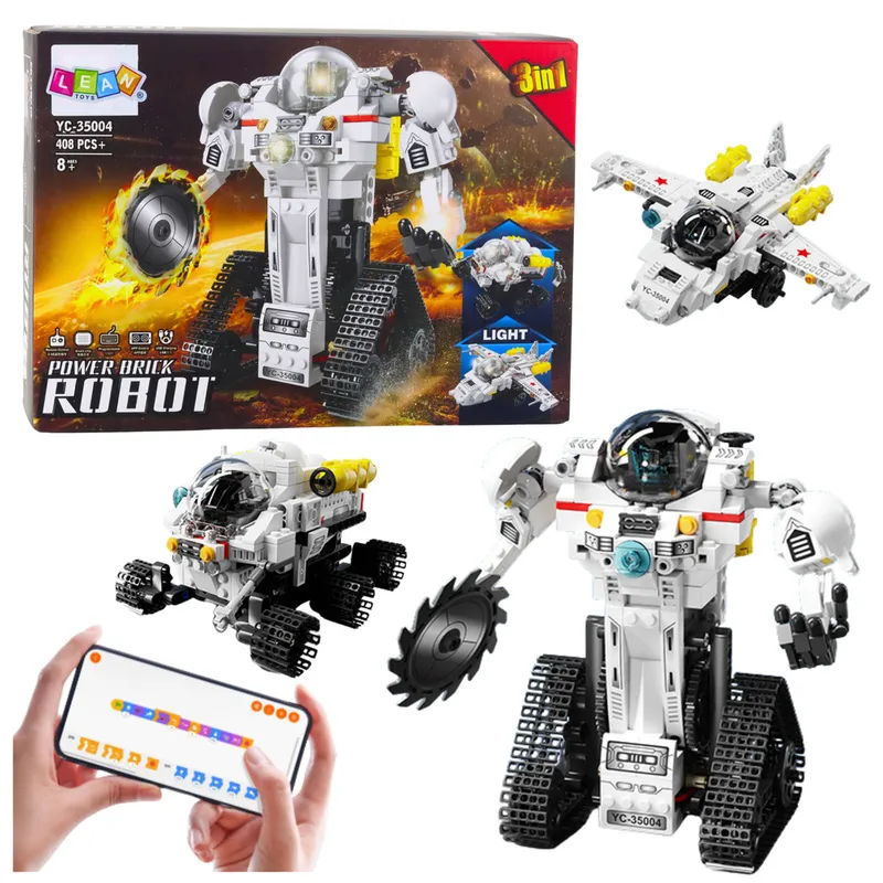 Klocki Konstrukcyjne Robot Kosmiczny Łazik Samolot RC 3w1 408 el