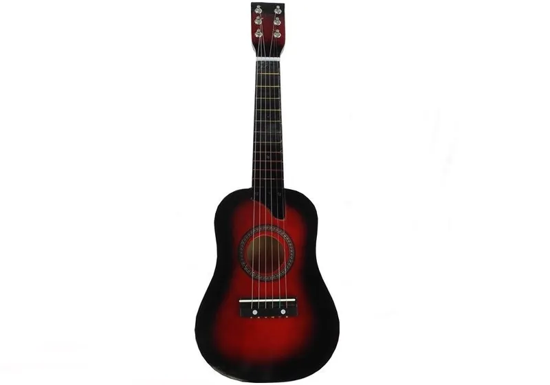 Gitara Drewniana Klasyczna Z Kostką Wiśniowa 60 cm
