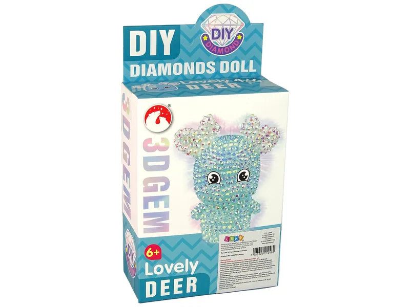 Zestaw DIY Diamentowy Renifer DIY Kryształki Brelok 3D - Niebieski