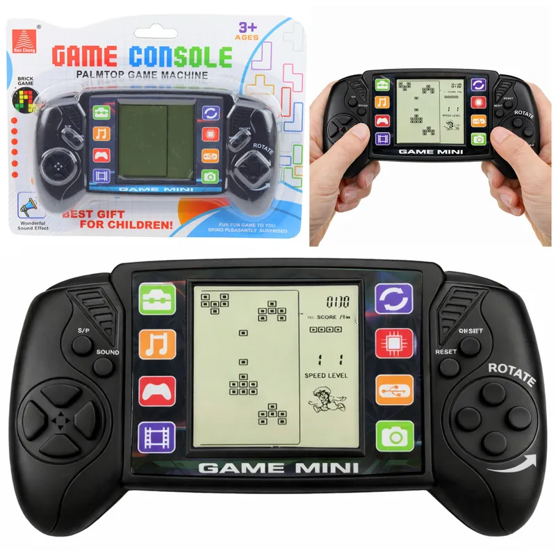 Elektroniczna Gra Konsola Do Gry Tetris Przenośna LCD - Czarna