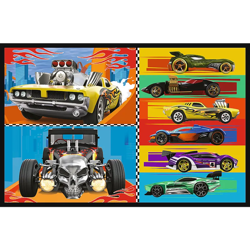 Puzzle - 2x70 - Samochodziki - Hot Wheels - TREFL 34442