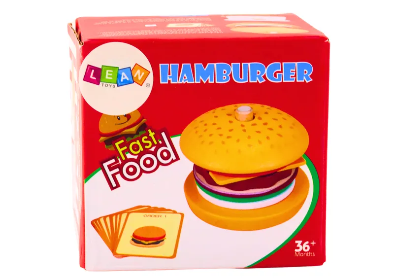 Hamburger Drewniany 8 el Karty Z Przepisami 10 szt