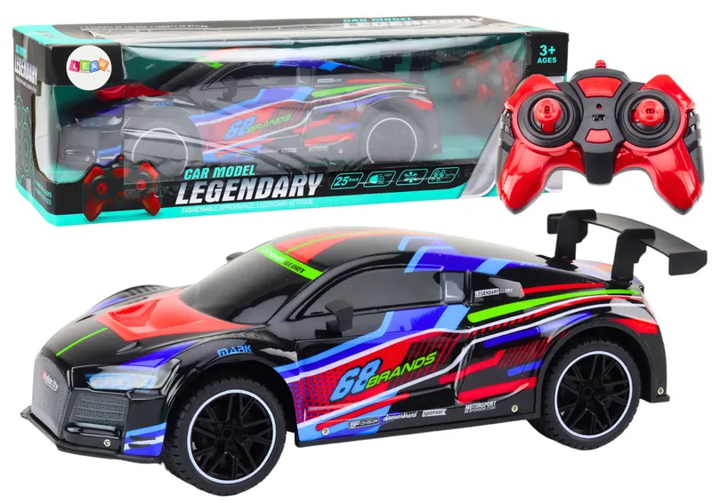 Auto Sportowe Zdalnie Sterowane RC 1:10 25km/h Światła - Czarny