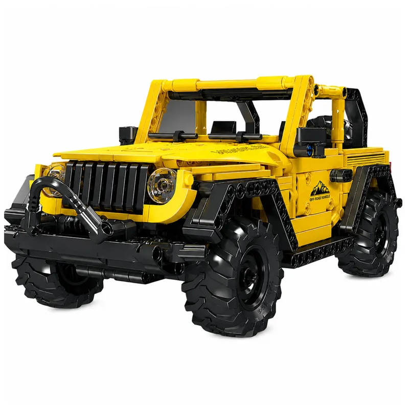 Klocki Konstrukcyjne Auto Samochód Terenowy Wrangler 746 el - Żółty