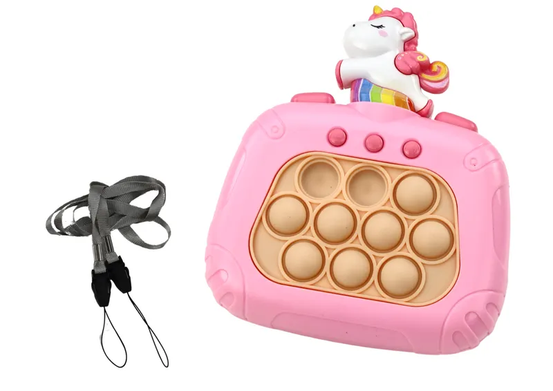 Gra Sensoryczna Jednorożec Pop It Na Baterie Światła Dźwięki - Różowa