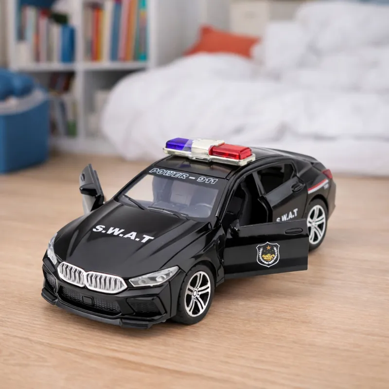 Auto Jednostki Specjalnej SWAT Otwierane Drzwi Napęd Światła Dźwięki - Czarny