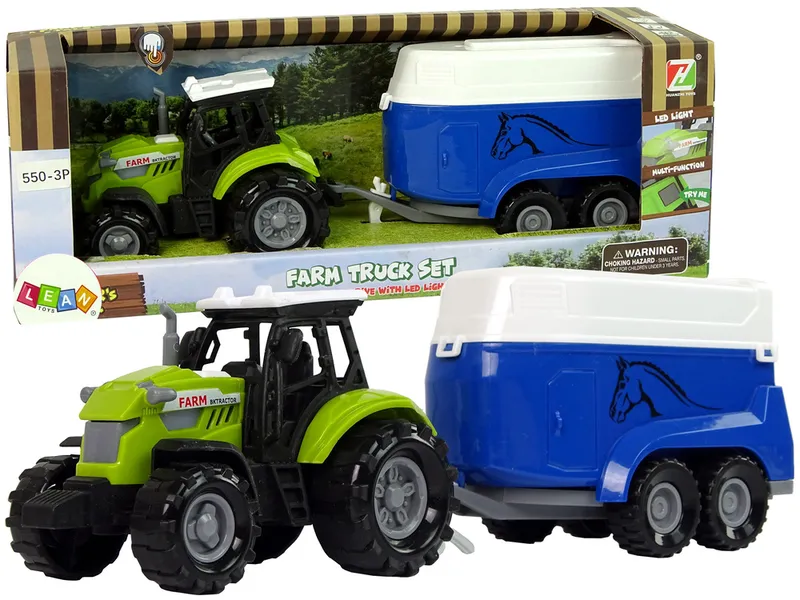 Traktor Z Przyczepka Dla Konia Dźwięk Farma - Zielony