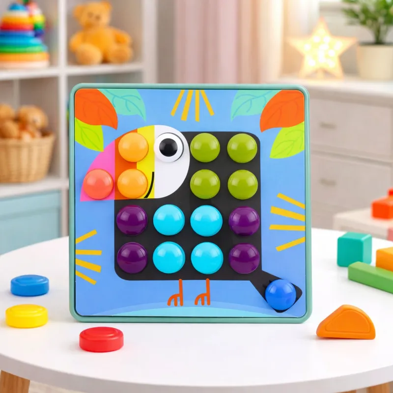 Kreatywne Puzzle Geometryczne Mozaika Układanka Edukacyjna Grzybki 53 el