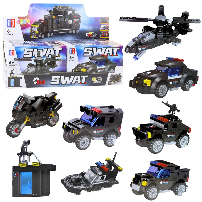 Klocki Konstrukcyjne Pojazdy Środki Transportu SWAT 2w1 92-117 el