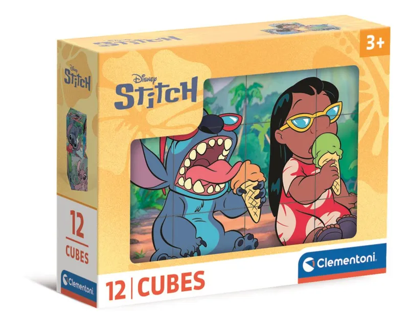 Puzzle 12 Klocków Sześcianów DISNEY STITCH CLEMENTONI 41347