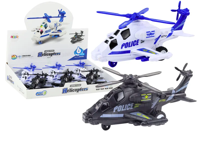 Helikopter Policyjny Biały Lub Czarny Napęd Frykcyjny Światło I Dźwięk