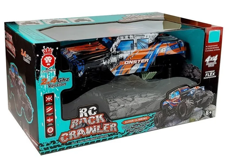Auto Terenowe Zdalnie Sterowane 2.4G 4X4 57cm - Pomarańczowe