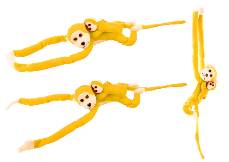 Maskotka Pluszowa Małpka Z Dzieckiem 70 cm - Żółta