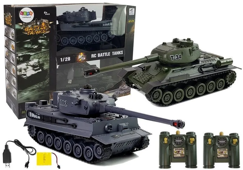 Zestaw Czołgów R/C Zdalnie Sterowane Pojazdy Militarne 1:28 2 szt