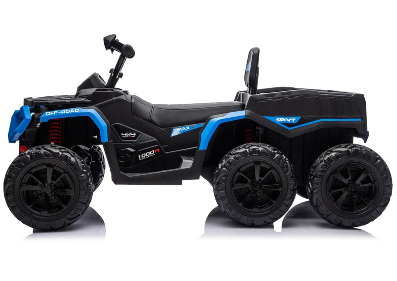 Quad Na Akumulator ATV 6 Kół Z Przyczepką JC606 24V 4X4 - Niebieski