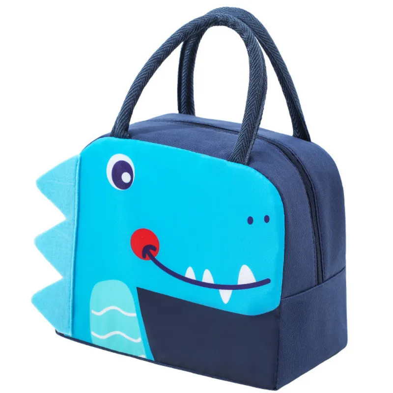 Torba Termiczna Izolacyjna Śniadaniowa Lunch Bag Dinozaur 23cm - Niebieski