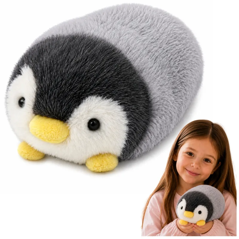 Pluszowy Pingwin Maskotka Miękka Przytulanka Biało Szary 16 cm
