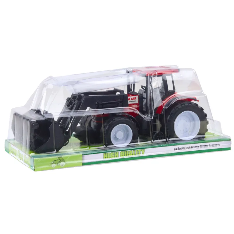 Traktor Pojazd Rolniczy Farmerski Z Chwytakiem - Czerwony