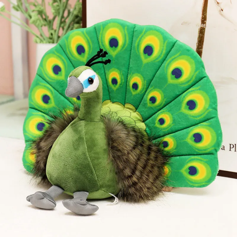 Maskotka Pluszowa Przytulanka Elegancki Paw 30cm - Zielony