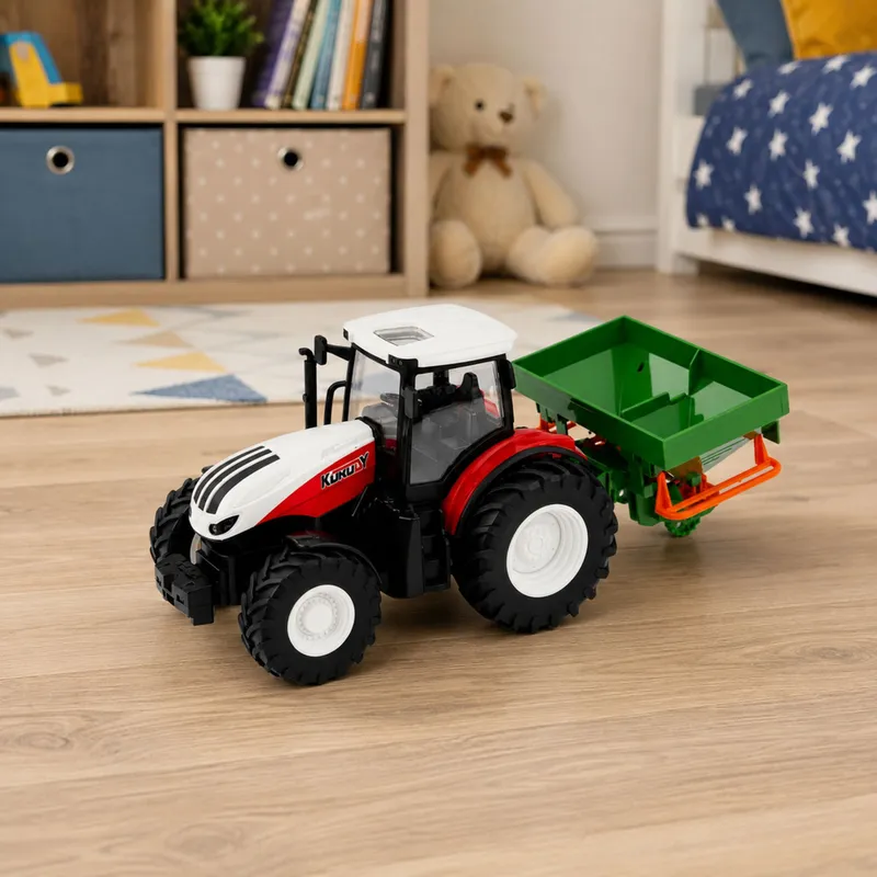 Traktor Rolniczy Z Siewnikiem Zdalnie Sterowany RC Światła 1:24 - Czerwony