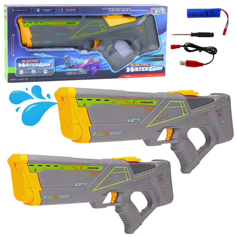 Elektryczny Pistolet Karabin Na Wodę 550 ml Zasięg 10m - Szary