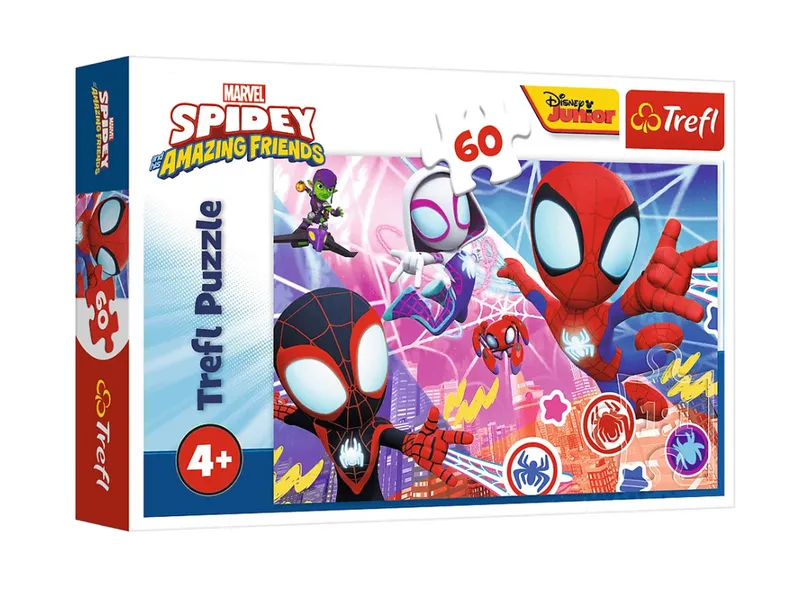 Puzzle - 60 - Bohaterska Przygoda - Spidey I Super-Kumple - MARVEL - TREFL 17410