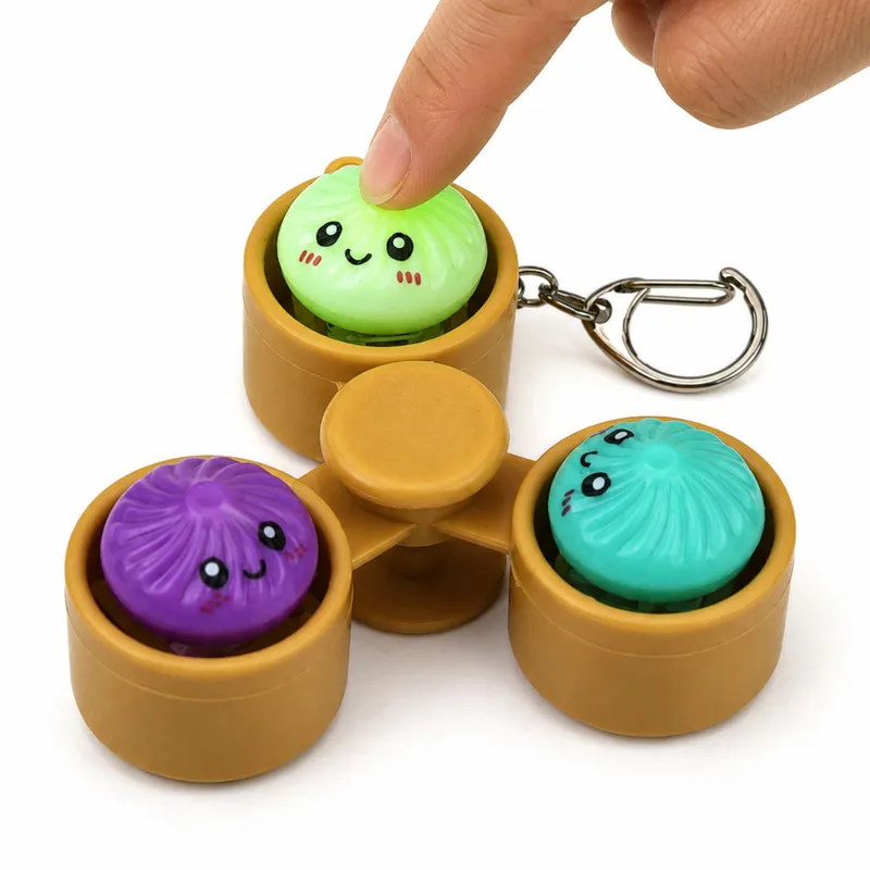 Brelok Pierożki W Koszyczku Świecące LED Dumpling Fidget Spinner 8,5 cm