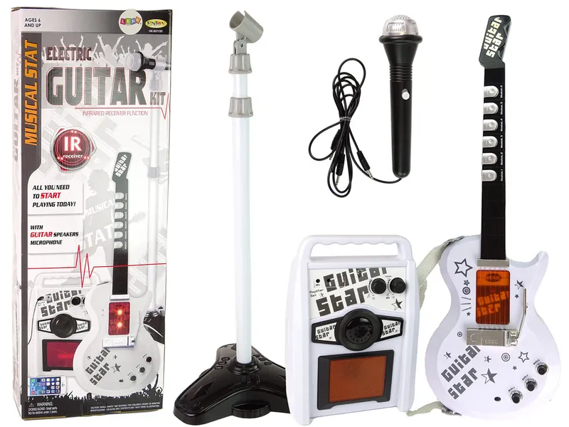 Zestaw Gitara Elektryczna Z Mikrofonem Na Baterie