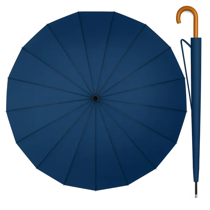 Duży Parasol Automatyczny Pokrowiec Na Ramię 24-ŻEBERKOWY 115 cm - Granatowy