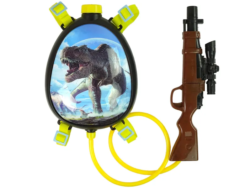 Pistolet Na Wodę Brązowy Magazynek W Plecaku Szelki Dinozaury Niebieski