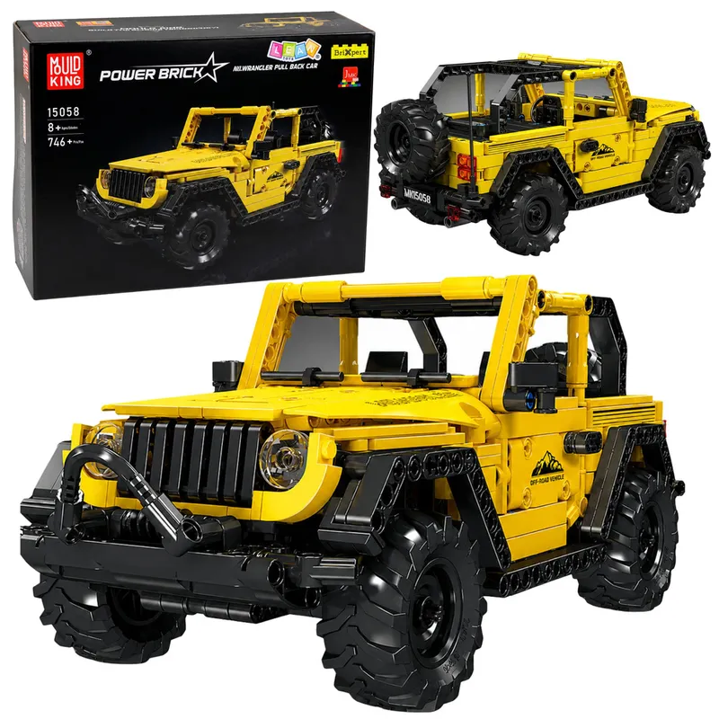 Klocki Konstrukcyjne Auto Samochód Terenowy Wrangler 746 el - Żółty
