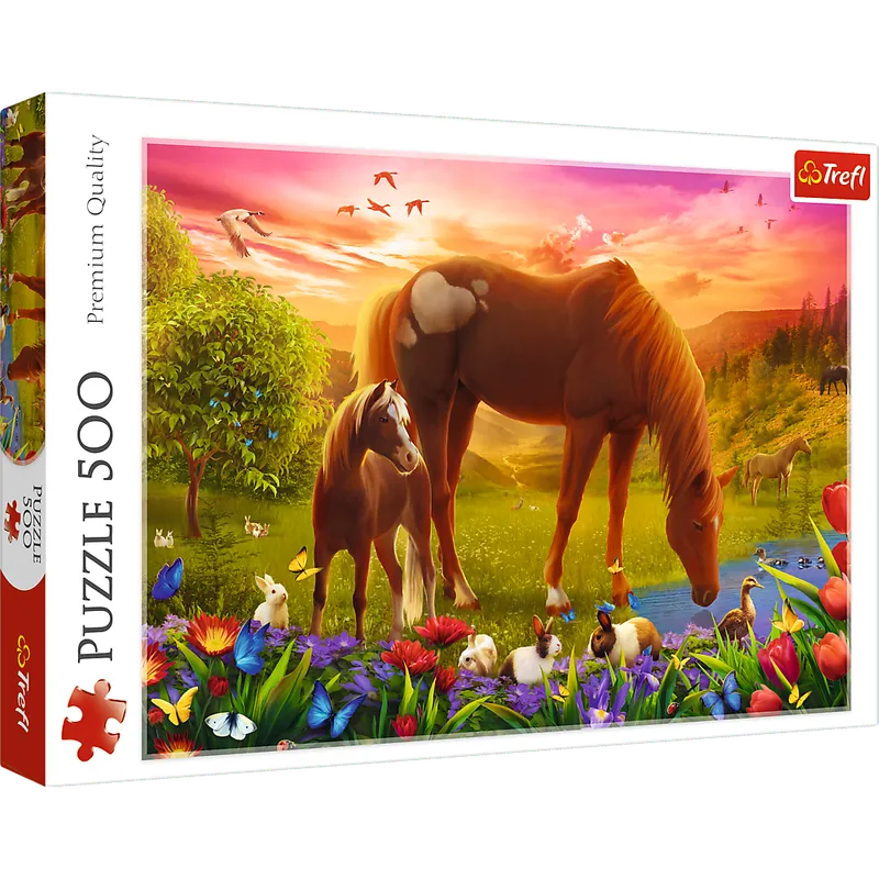 Puzzle - 500 - Konie Na Łące - TREFL 37451