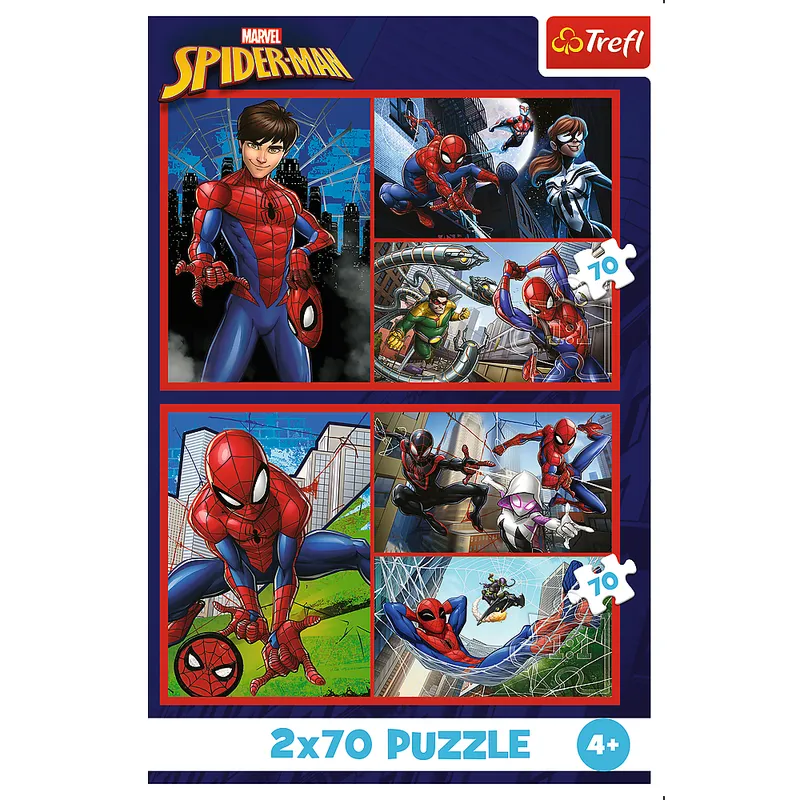 Puzzle - 2x70 - Pajęcze Historie - DISNEY MARVEL Spiderman - TREFL 34443