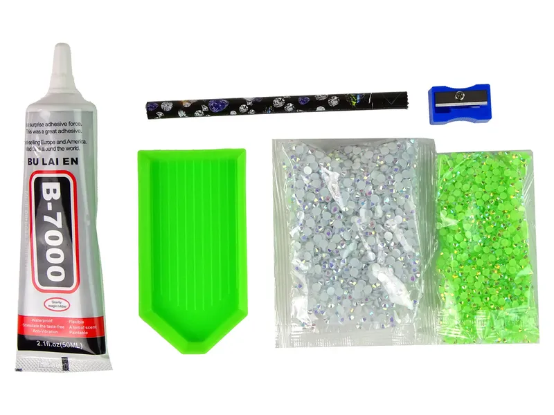 Zestaw Jednorożec DIY Diamenty Kryształki - Zielony