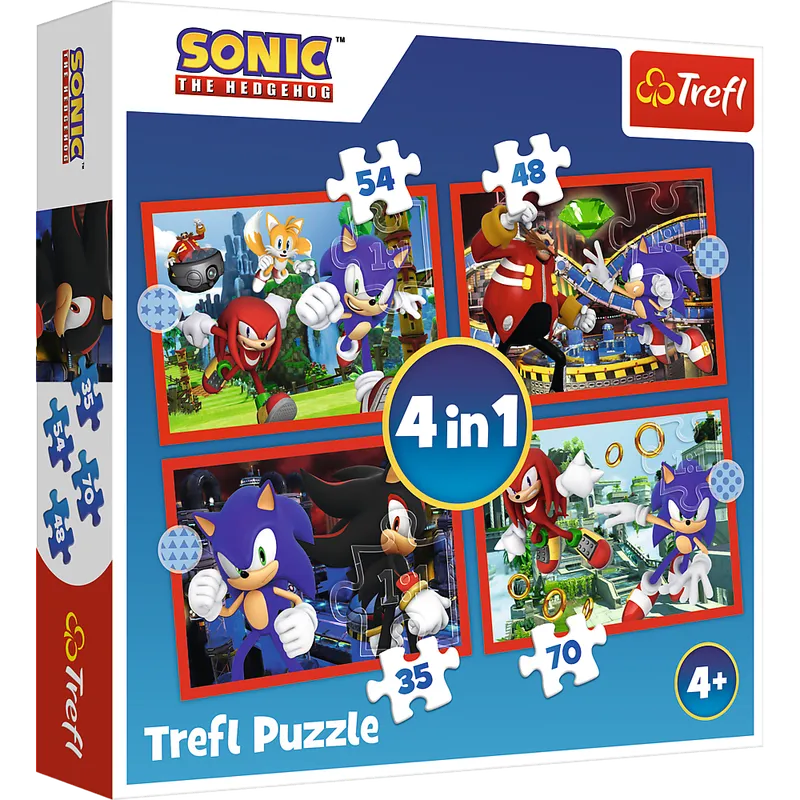 Puzzle - 4w1 (35, 48, 54, 70) - Przygody Sonica - TREFL 34625