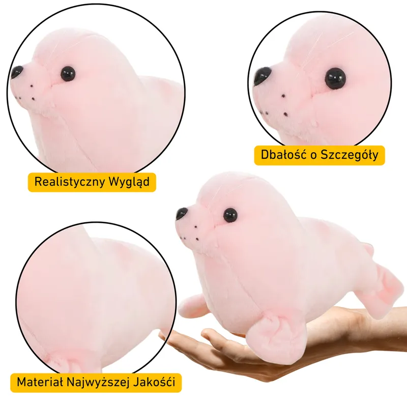 Pluszowa Foczka Pluszak Maskotka Przytulanka 24cm - Różowa