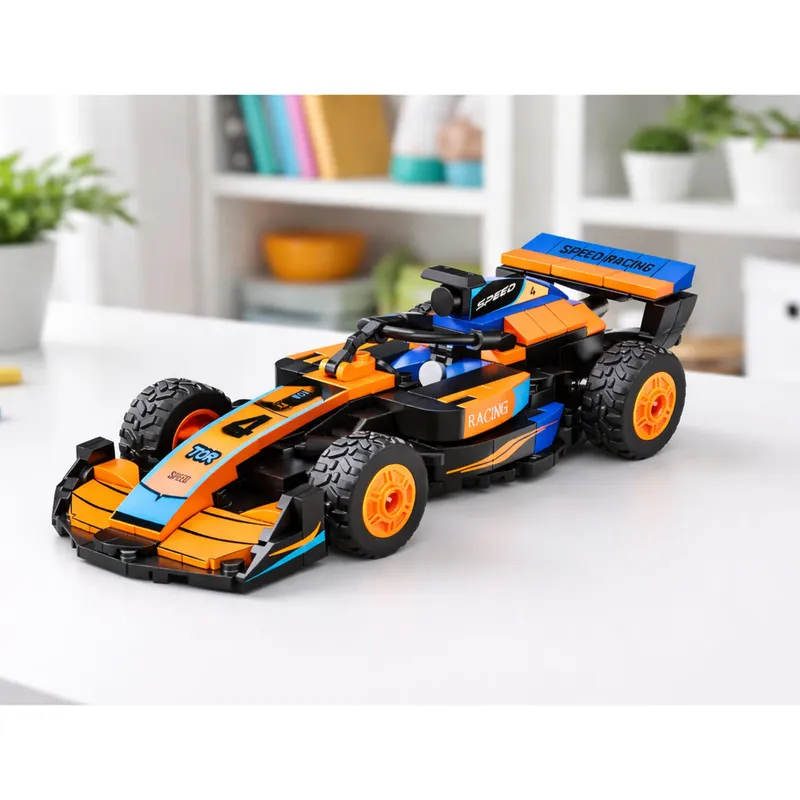 Klocki Konstrukcyjne Wyścigówka Auto Robot 2w1 322 el - Pomarańczowa