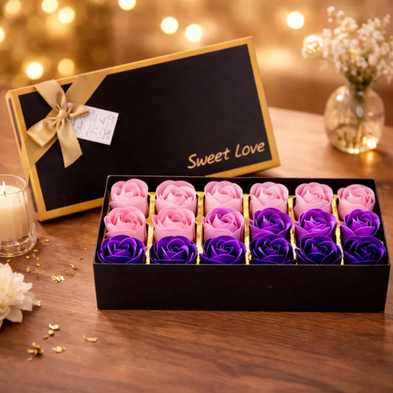 Flower Box Wieczne Pachnące Róże Kwiaty W Pudełku 18 szt - Fioletowe