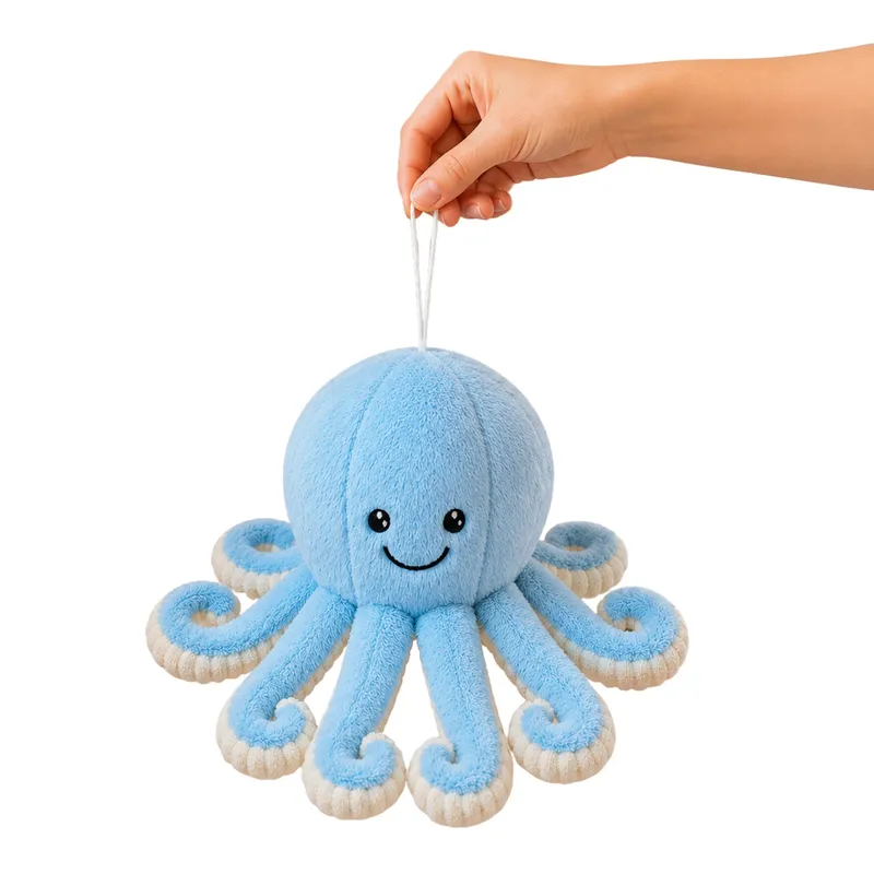Pluszowa Ośmiornica Maskotka Przytulanka Sprężyste Macki 30 cm - Niebieska
