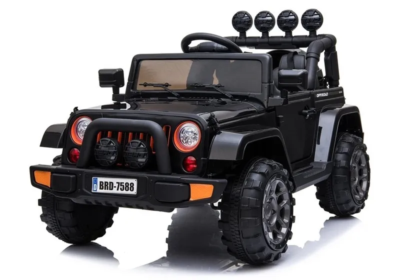 Auto Na Akumulator JEEP BRD-7588 Światła LED MP3 Pilot 4X4 - Czarny