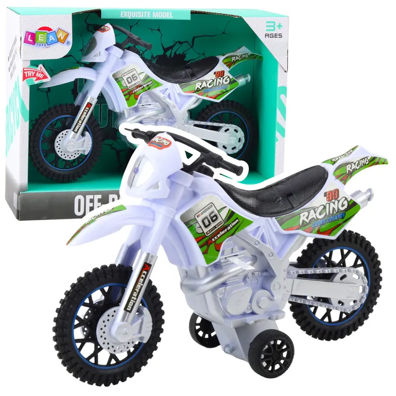 Motor Crossowy Off-Road Napęd Światła Dźwięki - Biały