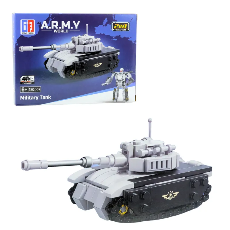 Klocki Konstrukcyjne Armia Wojsko Militarne Środki Transportu Robot 2w1